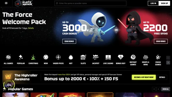 SlotsVader Homepage